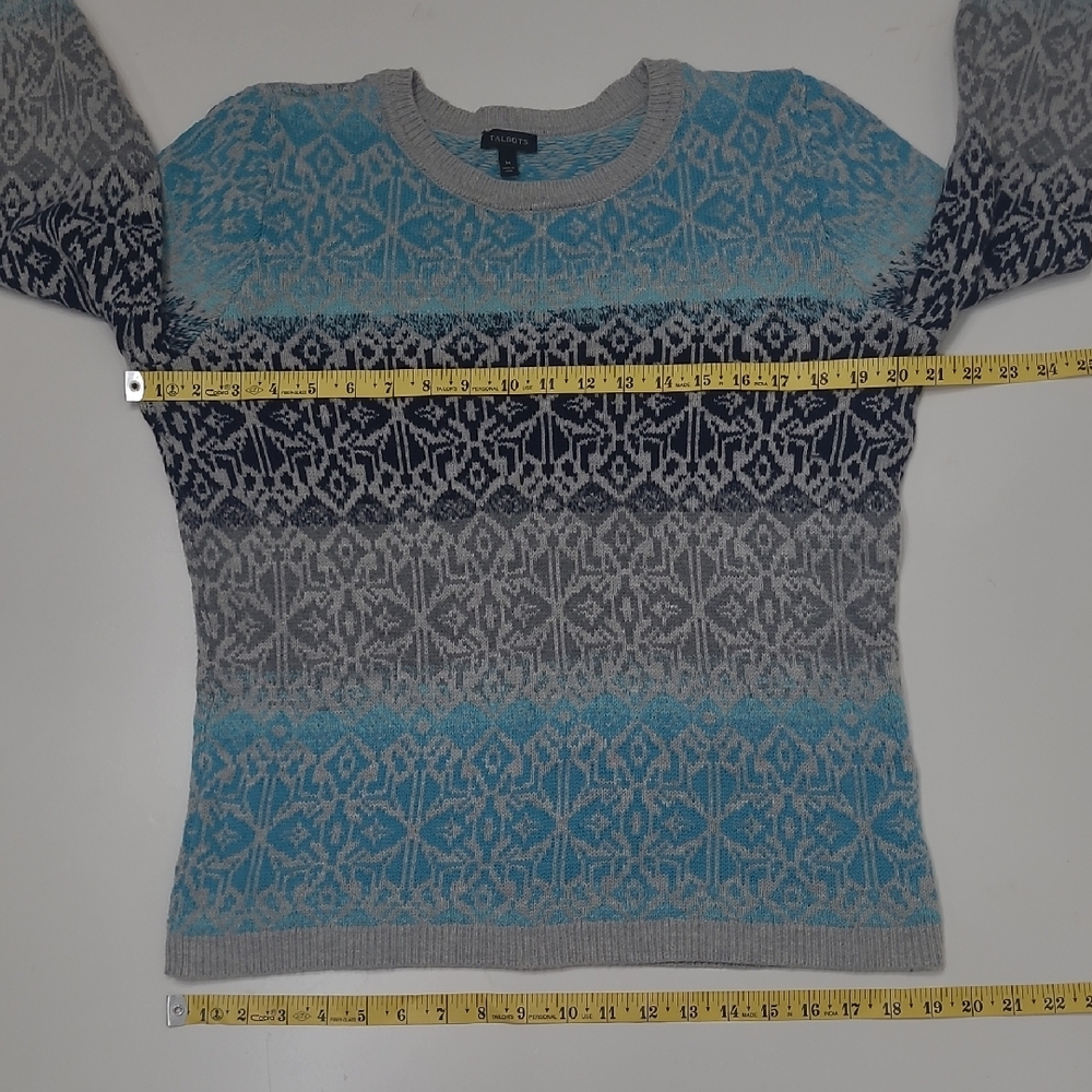 Talbots Sweater Crewneck Patterned Cable Knit Pul… - image 8